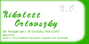 nikolett orlovszky business card